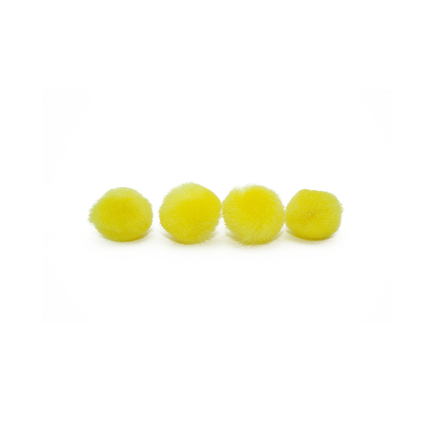 0.75 inch Yellow Mini Craft Pom Poms 100 Pieces